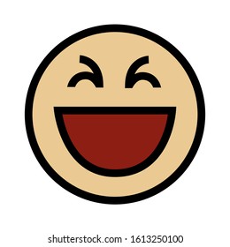 Simple sincere loud of laugh flat design illustration vector