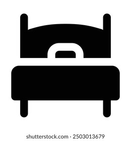 Simple Single Bed glyph icon. The icon can be used for websites, print templates, presentation templates, illustrations, etc