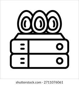 Un simple icono de huevo de siglo chino para elemento de diseño o elemento de libro para colorear