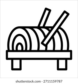 A simple single chinese char siu icon for design element or coloring book element