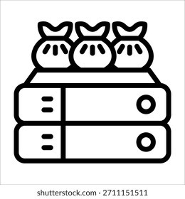 Um simples ícone de bolinho chinês único para elemento de design ou elemento de livro de colorir