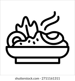 A simple single Chinese fried rice icon for design element or coloring book element