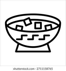 Un simple icono de tofu de mapo chino para elemento de diseño o elemento de libro para colorear