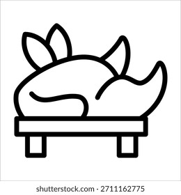 Un simple icono chino de pato picoteador para elemento de diseño o elemento de libro para colorear