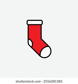 simple single christmas sock icon