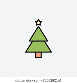 simple single christmas tree icon