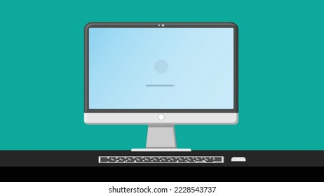 Simple Single Computer Illustration Vector
