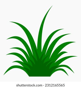 Simple Single Flat Green Grass Isolated. Vector Illustration. Suitable for Graphic Asset. 