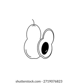 Icono simple de aguacate