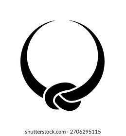Simple Single Knot Collar Necklace Silhouette Vector Illustration Minimalist Style