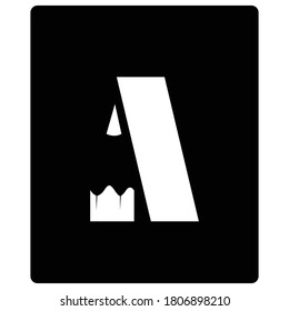 Diseño simple de logotipo de una sola letra con sombra de lápiz en el interior. Para emblema, web o marca.