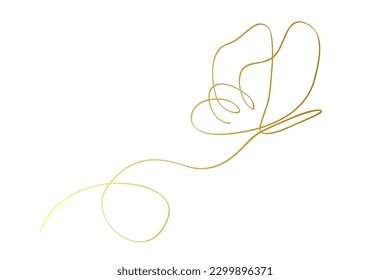 simple single or one continuous fly butterfly 
