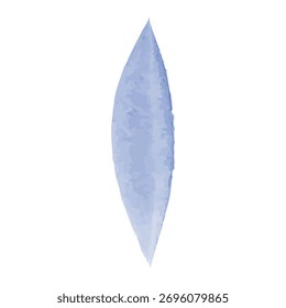 Se representa un simple pétalo en estilo de acuarela azul claro. Es una Ilustración vectorial, que proporciona un elemento de diseño limpio y versátil para varios proyectos.