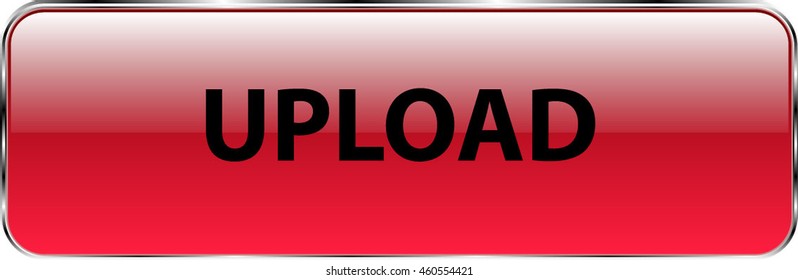 Simple single Red gradient upload button for web with chrome edging
