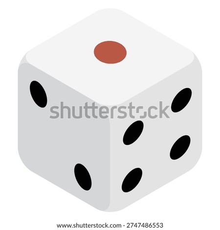 Simple Single Red and White Die Vector Illustration Foto stock © 
