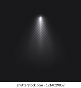 Simple single transparent light effect isolated on dark background. Template vector illustration.