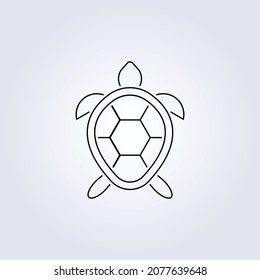 simple single turtle line art vector icon symbol illustration logo template background isolated vector