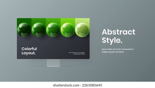 Simple site design vector illustration. Amazing computer display mockup presentation layout.