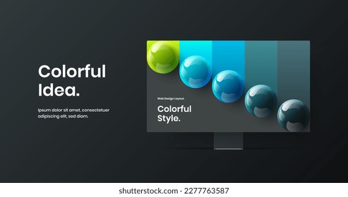 Simple site design vector layout. Original display mockup landing page illustration.