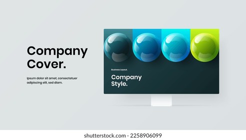 Simple site screen design vector layout. Unique monitor mockup presentation illustration.