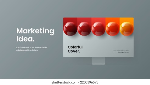 Simple site screen vector design illustration. Bright desktop mockup web project template.