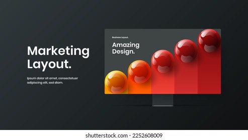 Simple site screen vector design illustration. Unique computer display mockup presentation layout.