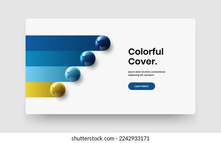 Simple site vector design concept. Minimalistic 3D spheres presentation illustration.