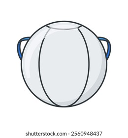 Simple sitting ball vector illustration, sitting ball vector in flat-line art style perfect for sport project needed isolated on a white background