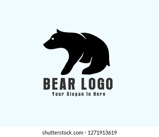 simple Sitting bear logo design inspiration