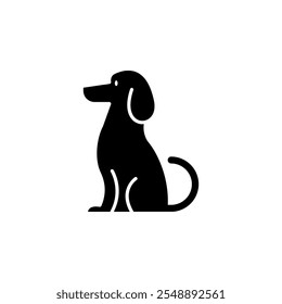 Simple sitting dog icon, perfect for pet care, animal shelters, or veterinary concepts.