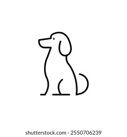 Simple sitting dog icon, perfect for pet care, animal shelters, or veterinary concepts.