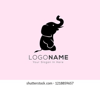 Simple sitting elephant logo design inspiration