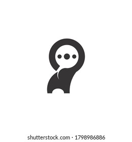 Simple sitting elephant logo, symbol design inspiration