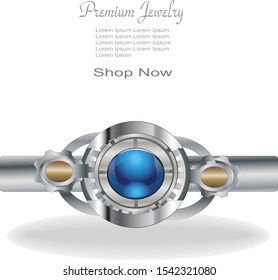 Simple Siver Premium Jewelry Background Template