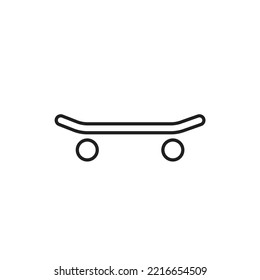 Simple Skate board line icon black and white