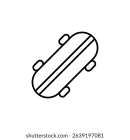 Simple Skateboard Outline Isolated For Extreme Sport Design Elements