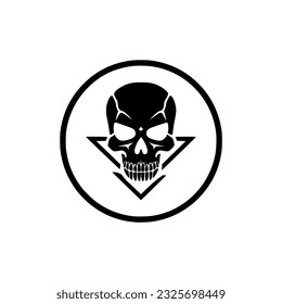 simple skateboard skull street logo vector illustration template design