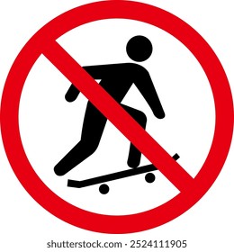 Simple skateboarding prohibited mark alone