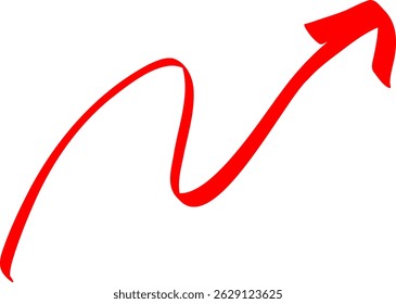 Simple Sketch of Arrow in Red Pen