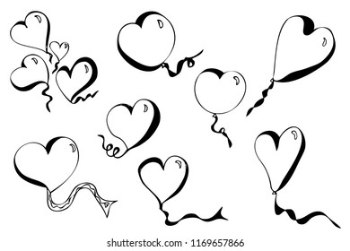 simple sketch balloon love shape