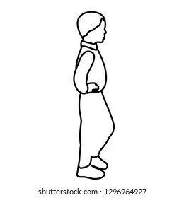 simple sketch, child, boy goes on a white background