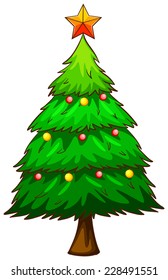  A simple sketch of a christmas tree on a white background