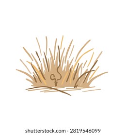 A simple sketch of a clump of dry desert grass or scrubby vegetation on a plain white background