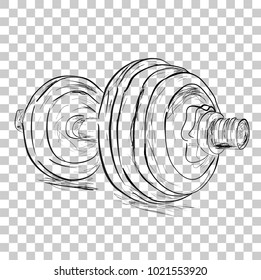 Simple Sketch of dumbbell, at Transparent Effect Background