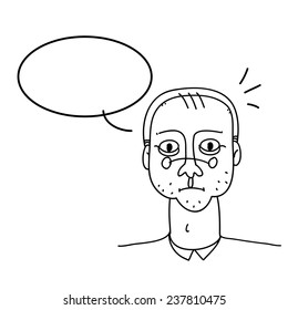 Simple sketch, guy with glasses