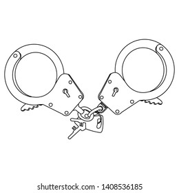 simple sketch of handcuffs, closed