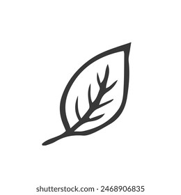 Dibujo simple de la hoja en estilo doodle