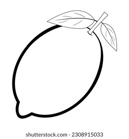 simple sketch, lemon fruit, to color, in eps format