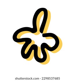 Elemento de estilo de línea de esbozo simple. Doodle linda flor de pluma de tinta sobre fondo blanco. Flor de perro.  Ilustración vectorial.