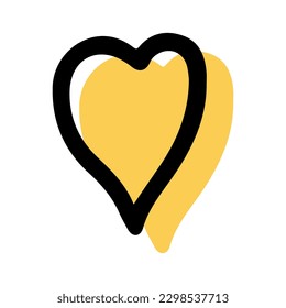 Simple sketch line style  element. Doodle cute ink  pen heart  on white  background. Doodle heart.  Vector illustration.
